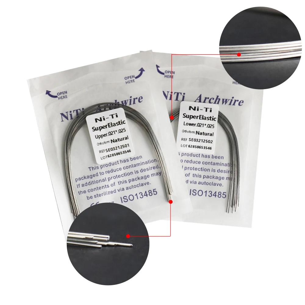 10 paczek ortodontycznych fioletowych drutów SE Natural Form Arch Wire