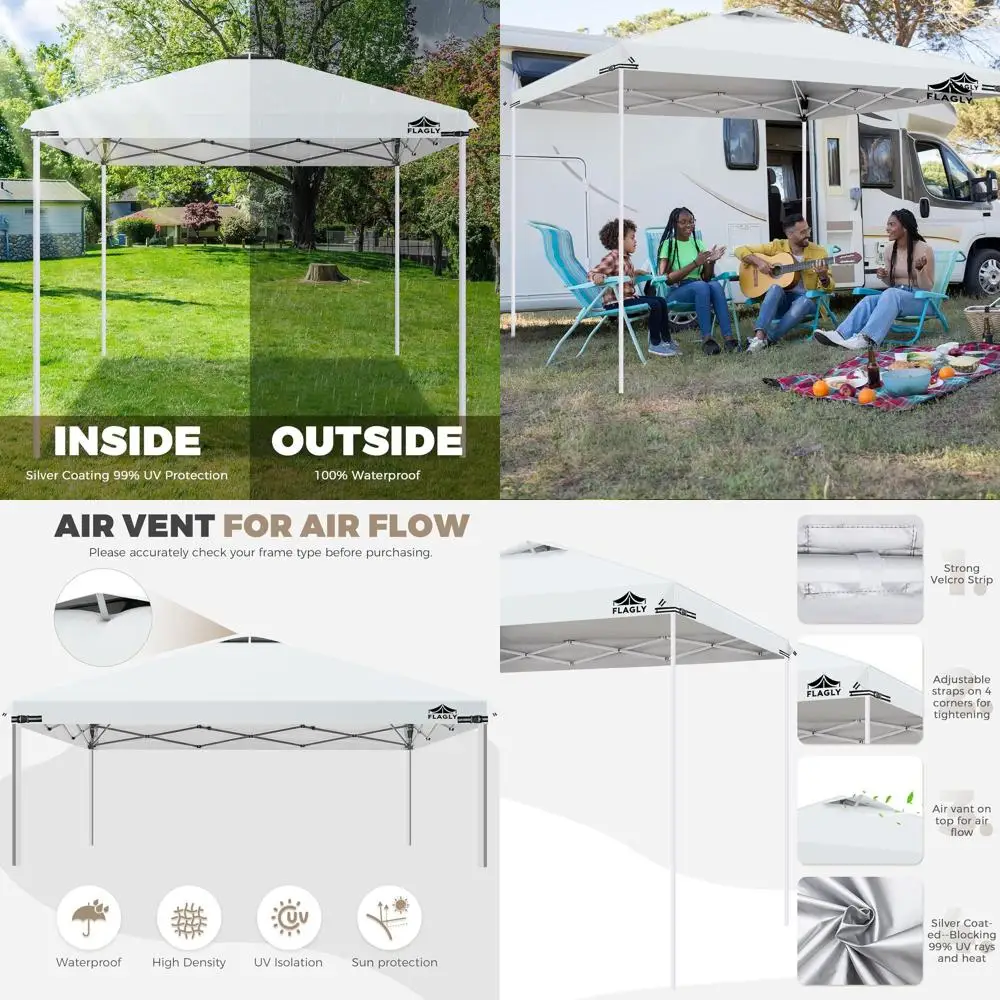 

Водонепроницаемый навес длиной 12 x 12 футов с защитой от ультрафиолета и вентиляционным отверстием для мероприятий и патио на открытом воздухе (белый)