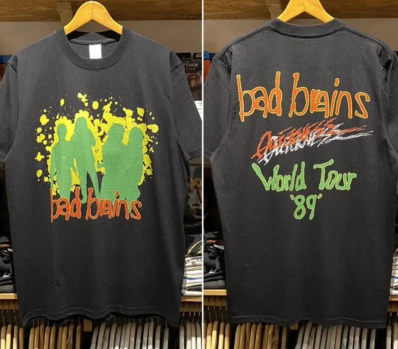 Remake Bad Brains band Quickness World Tour 1989 reprint 2 side T shirt NH13104