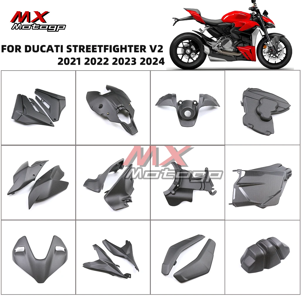 

Carbon Fiber Motorcycle Fairing Kits For DUCATI Streetfighter V2 2021 2022 2023 2024 Fender Mudguard Frame Cover Side Panels