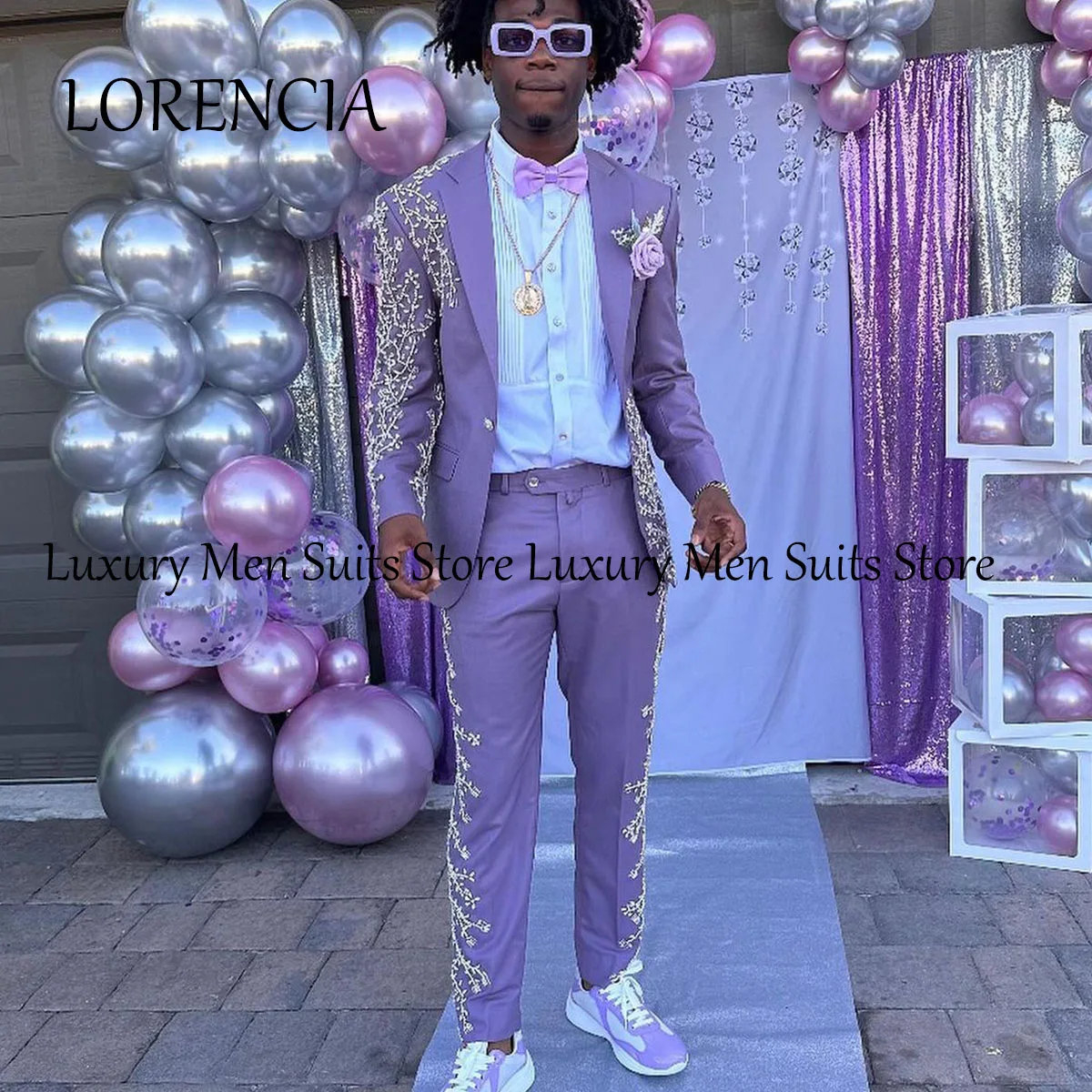 الفاخرة مطرز الرجال الدعاوى 2 قطعة مجموعات مجوهرات حلية البدلات الرسمية مفصل سليم صالح حفل زفاف العريس فستان مخصص