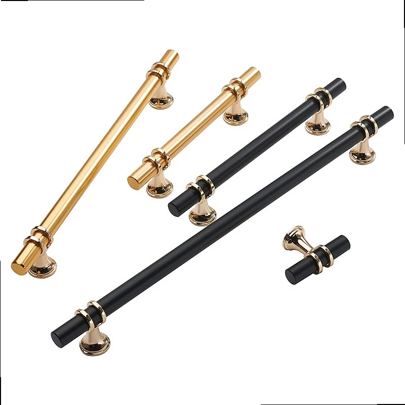 Gold Simple Zinc Alloy Cabinet Door Handle Wardrobe Bathroom Drawer Pull Furniture Hardware