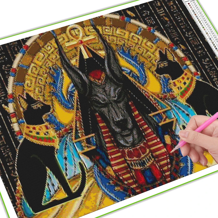 Ancient Egyptian Cat Bastet Goddess Of Isis Anubis Diamond Painting New 2024 Mysterious Text Diy Full Mosaic Embroidery Picture