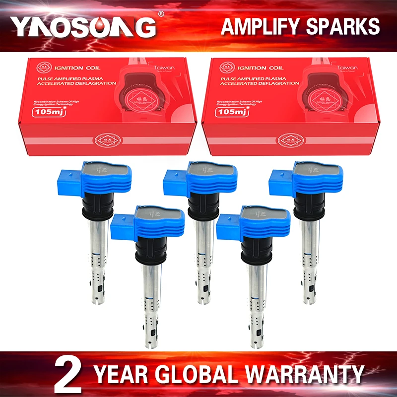 

5X катушка зажигания для VW Jetta Beetle Passat Golf 2.5L Audi UF575