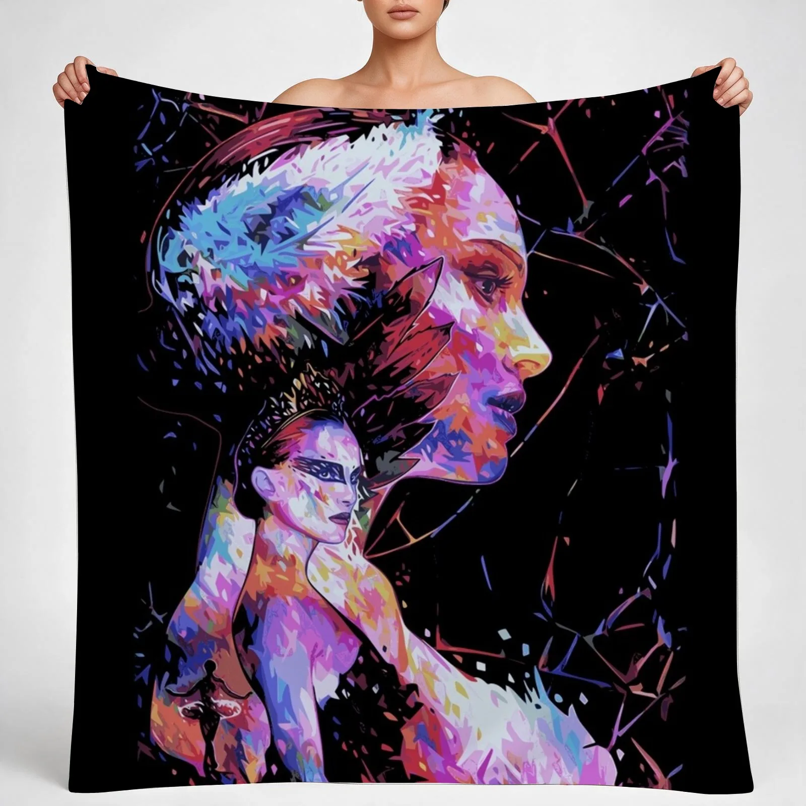 Black Swan - Natalie Portman Movie Artwork Throw Blanket couch cozy soft plush fuzzy picnic outdoor blanket