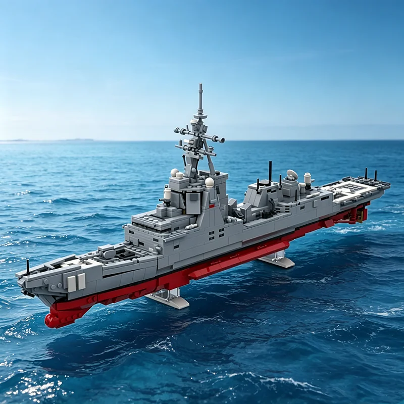 Modelo de Barco Fragata Navantia F100 de la Serie Militar MOC de 1135 Piezas, Juguete de Bloques de Construcción DIY - Regalo de Cumpleaños y Festividades