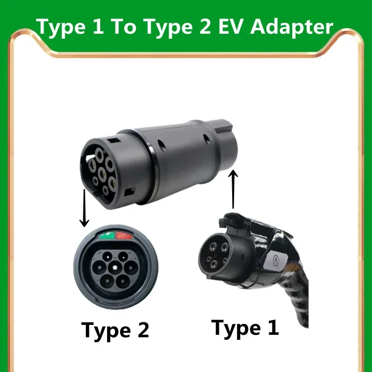 SUSUTOO EVSE Adaptor 16A 32A Electric Vehicle Car EV Charger Connector SAE J1772 Socket Type 1 To Type 2 EV Adapter Socket