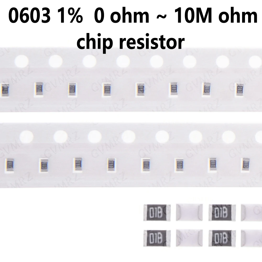 100PCS 1K 4.7K 10K 47K 100K 0603 1% 0 ohm ~ 10M ohm chip resistor 330 470 ohm percent 0 10R 100R 220R 330R 470R SMD  0 10 100