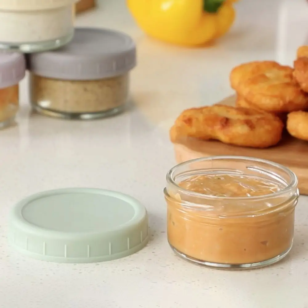 

6pcs Mason Jar Glass Sauce Box 70ml Sealed Dipping Sauce Cup Leakproof with Lid Spice Jar Honey