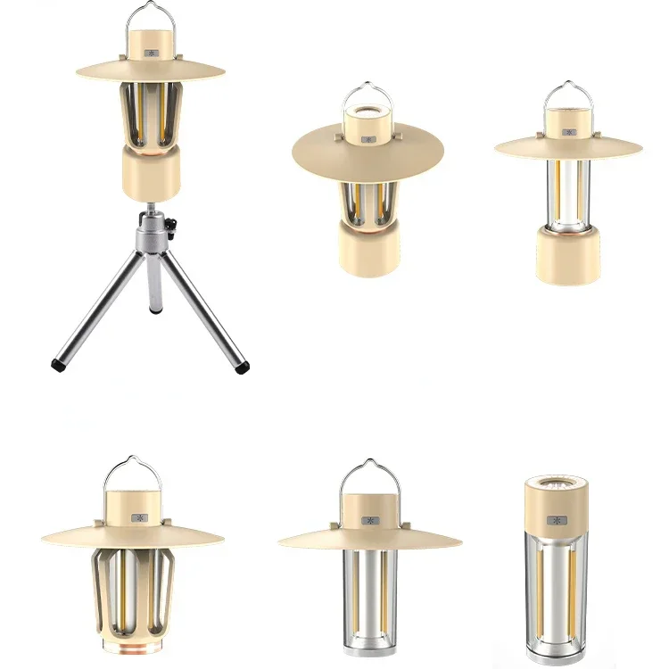 Three colors of camping lights can be hung or flat with light stand three adjustable light Suitable for outdoor camping