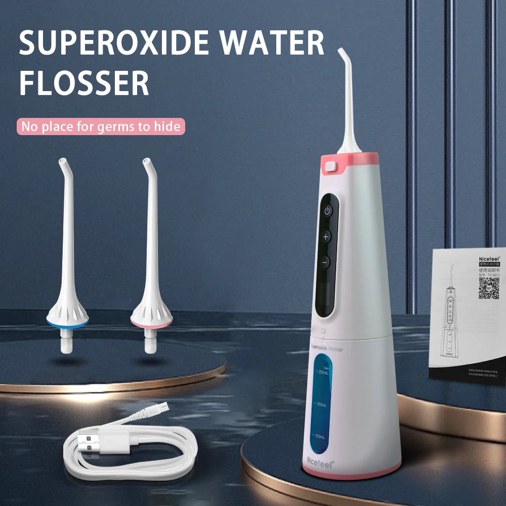 

New Home Portable Dental Flosser Eight Cleaning Modes Waterproof IPX7 Capacity 250mL Multi-function Electric Dental Flosser