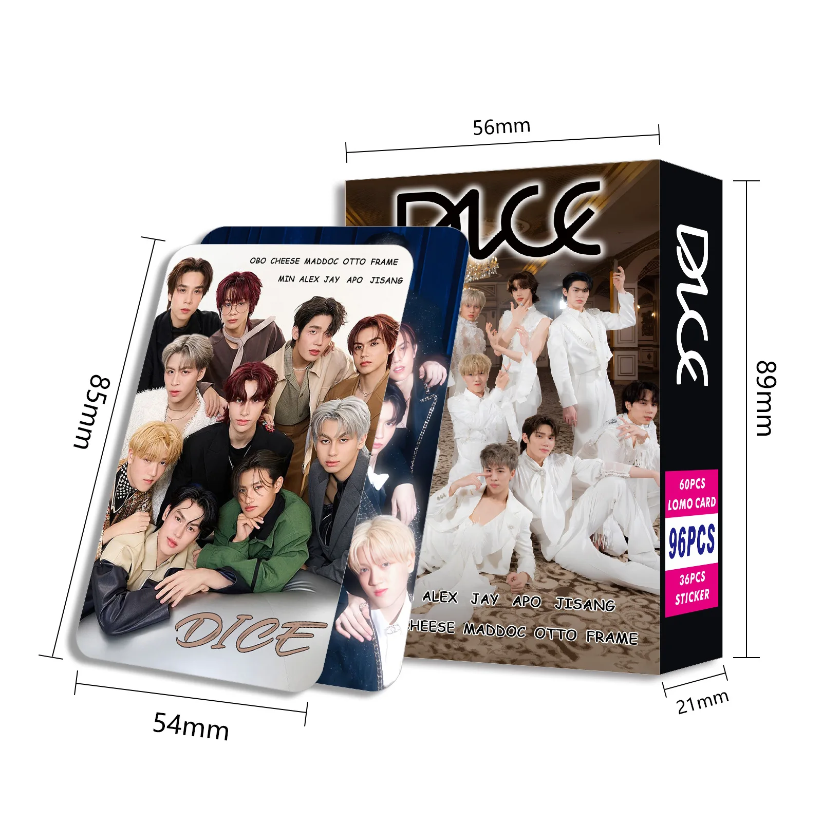 96 قطعة/المجموعة/المجموعة التايلاندية الصبي مجموعة PROXIE DICE Lomo بطاقة Onglee Chokun Idol HD Photocard مع ملصقات تأثيري هدية ﻿