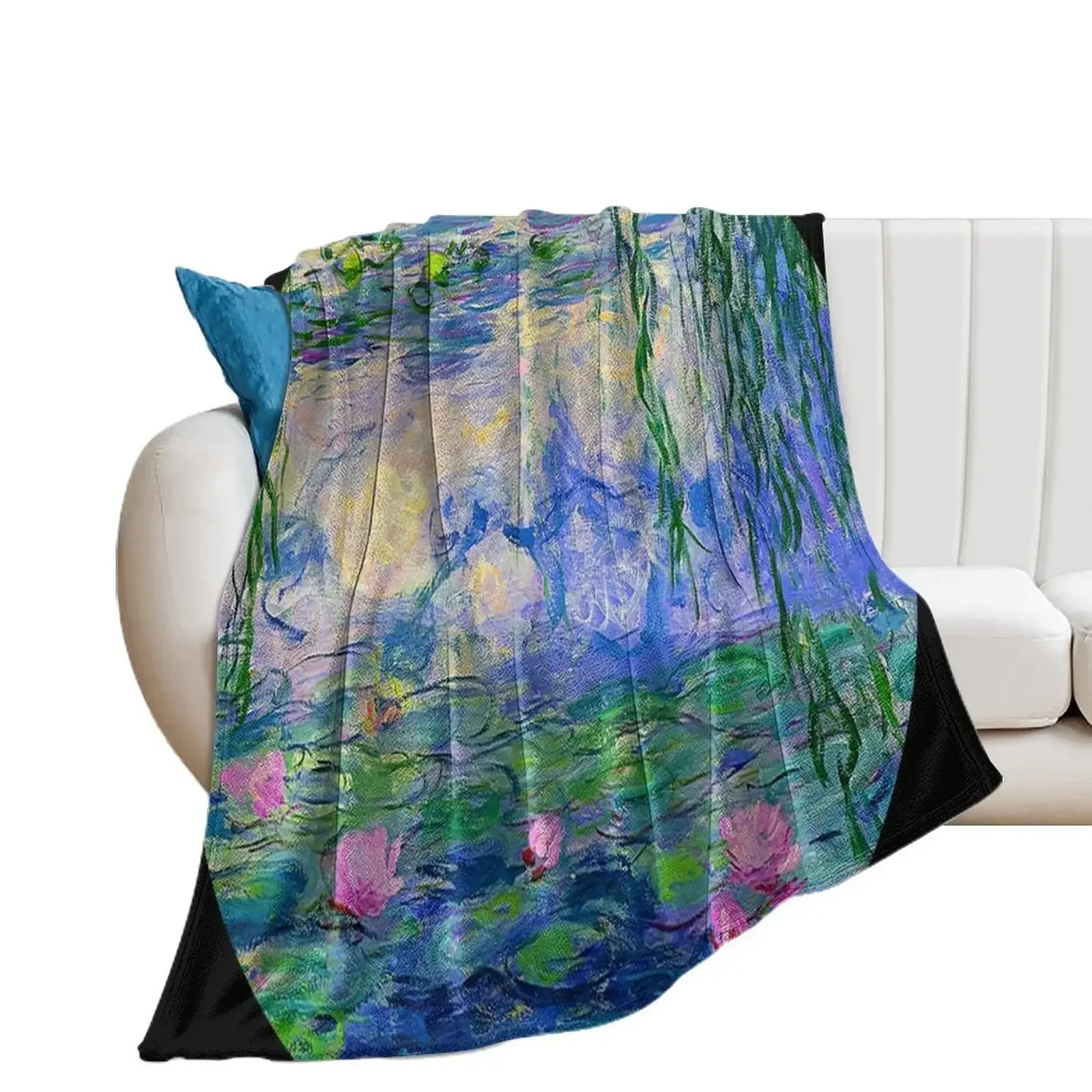 

Water Lilies - Monet Throw Blanket Bed linens christmas decoration Decorative Sofas Heavy Blankets