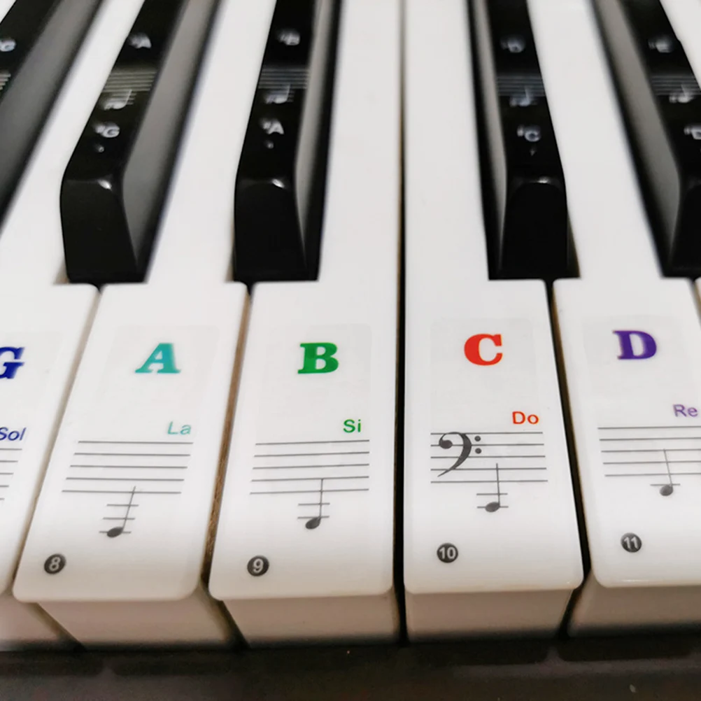 

2 Sets Piano Keyboard Removable Reusable Labels For 88 61 54 49 Keys Durable Electronic Keyboard Stickers Easy Application Organ