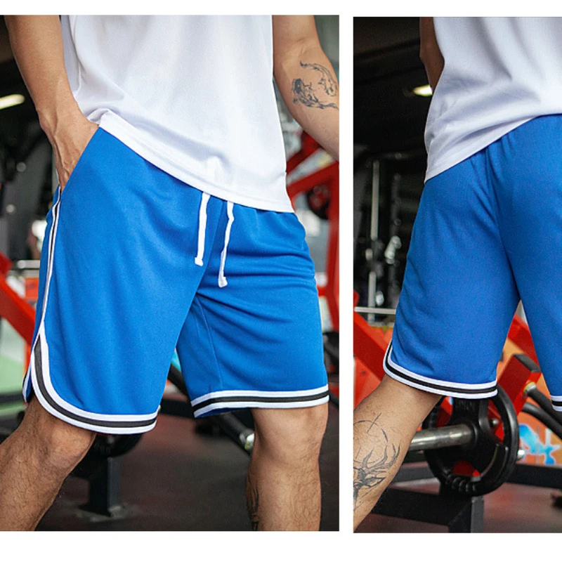 Gym Sports Shorts Men\'s Fashion Brand Summer Loose Basketball Shorts Man Quick Dry Fitness Running Casual Mesh Beach Short Pants