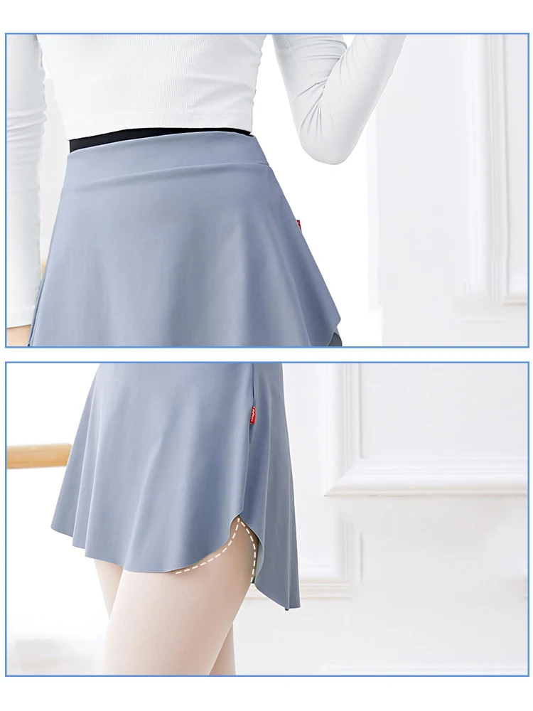 女性用バレエ練習スカート、レイヤードダンスショートスカート - 教師研修用ヨガ体操スカート、大人のパフォーマンス