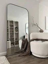 Simple Modern Style Full-Length Mirror Home Floor Mirror Outfit Shop Wall-Mounted Frame HD Girl Dressing Mirror Size 90x180cm