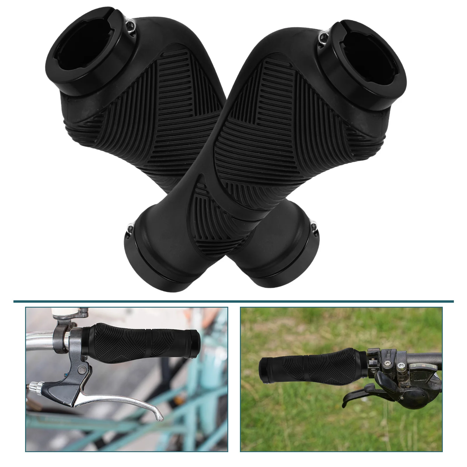

1Pair Mountain Bike Handlebar Grips Silicone Shockproof Antislip Ergonomic Bicycle Grip Covers for Electric Bike Cycling