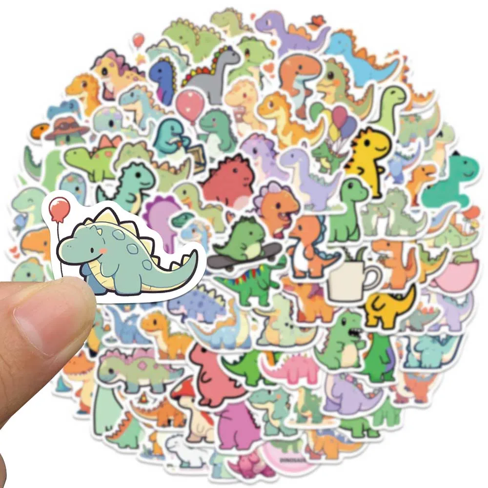 100pcs Mini Size Cute Cartoon Animals Dinosaur Sticker For Laptop Water Bottle Luggage Notebook Waterproof Graffiti Vinyl Decals