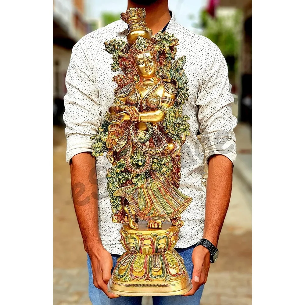 Brass Lada - Extremely Large Size - Exclusive Collection of Brass Lada Murti Idol Sculpture (29 Inches) Decoration Crafts