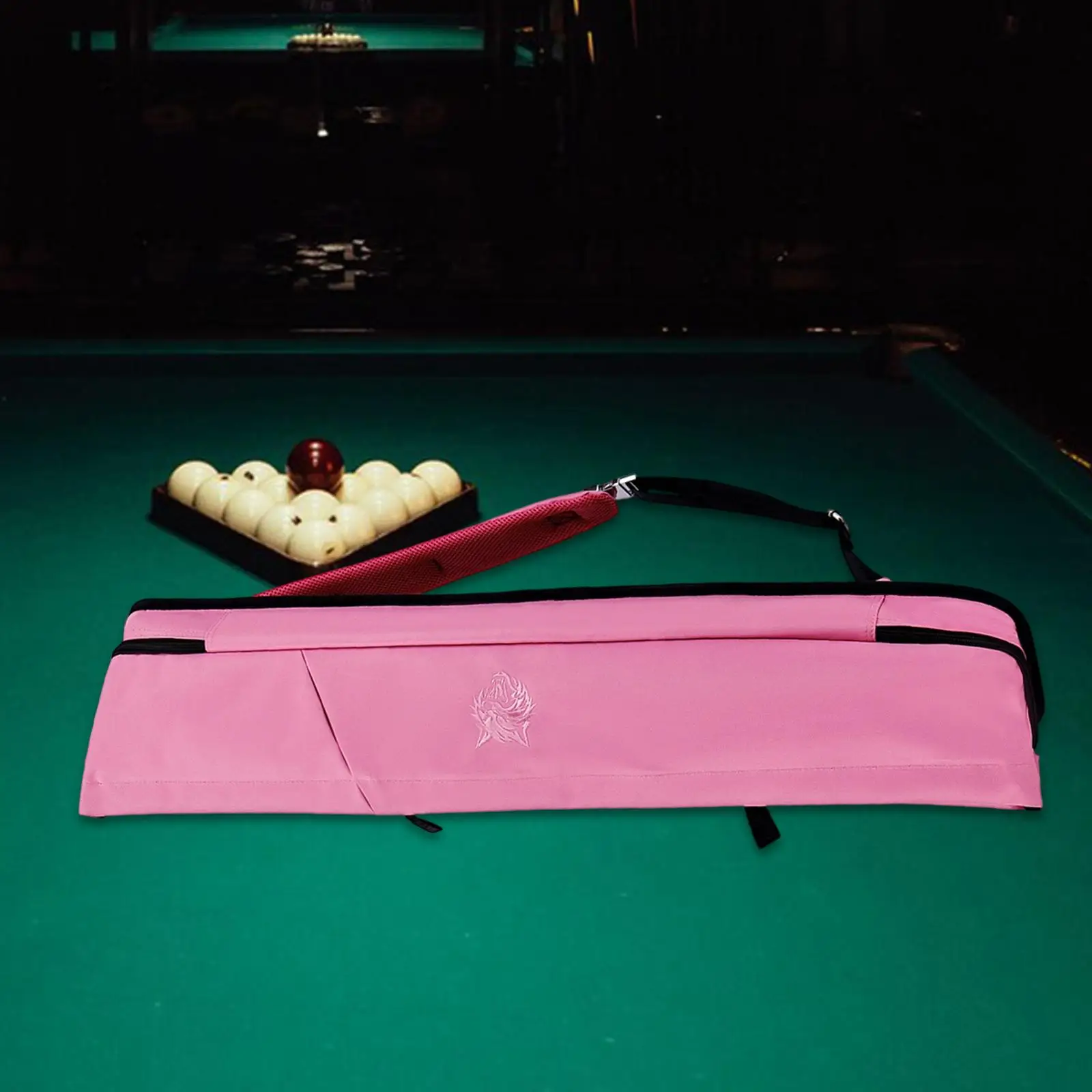 

Billiard Cue Stick Storage Case Waterproof Pink PU Leather Padded Protector Bag for Pool Table Accessories Players Gift