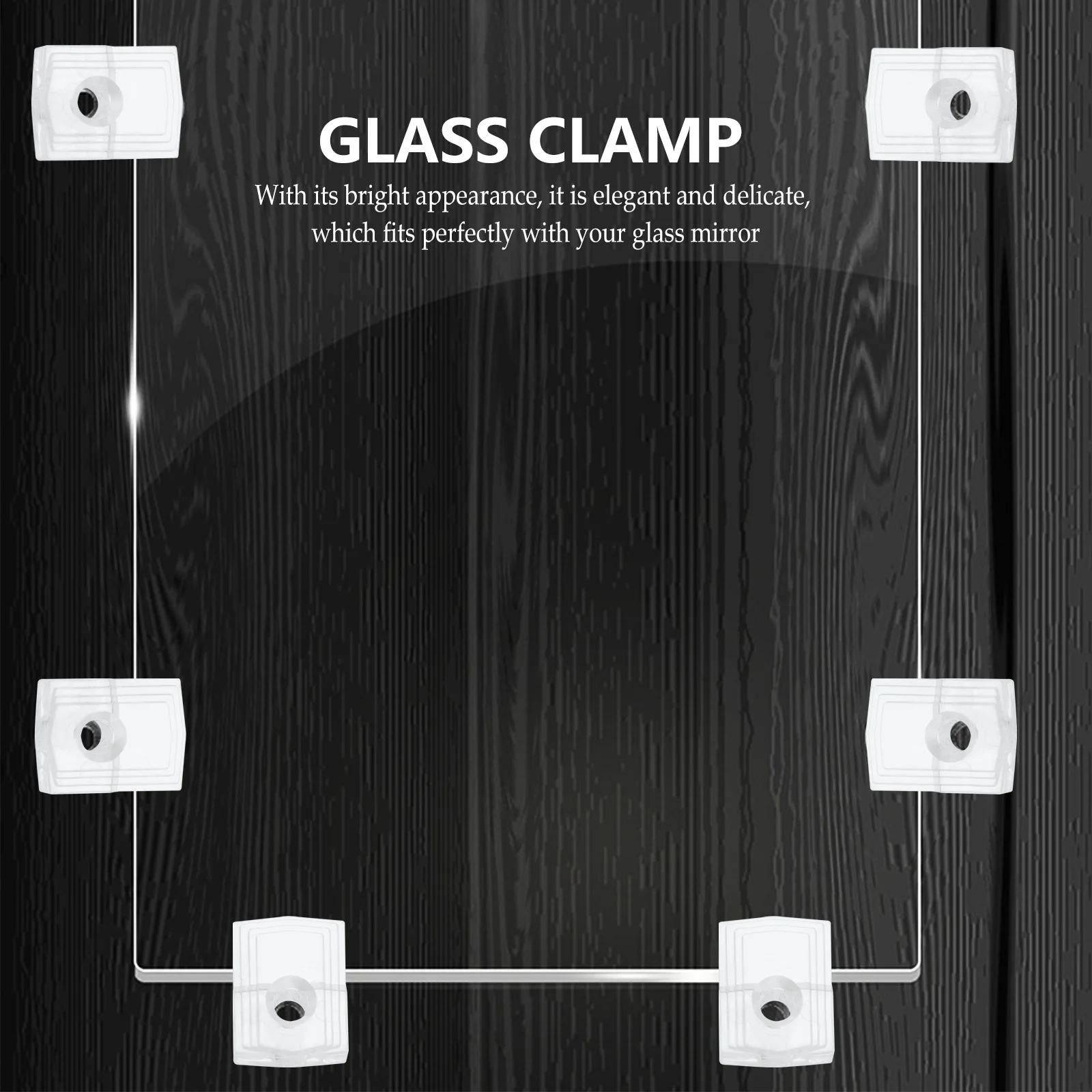 

40 Sets Mirror Hanging Snap Holder Clamps Glass Window Retainer Clips Kit Hanger Plastic