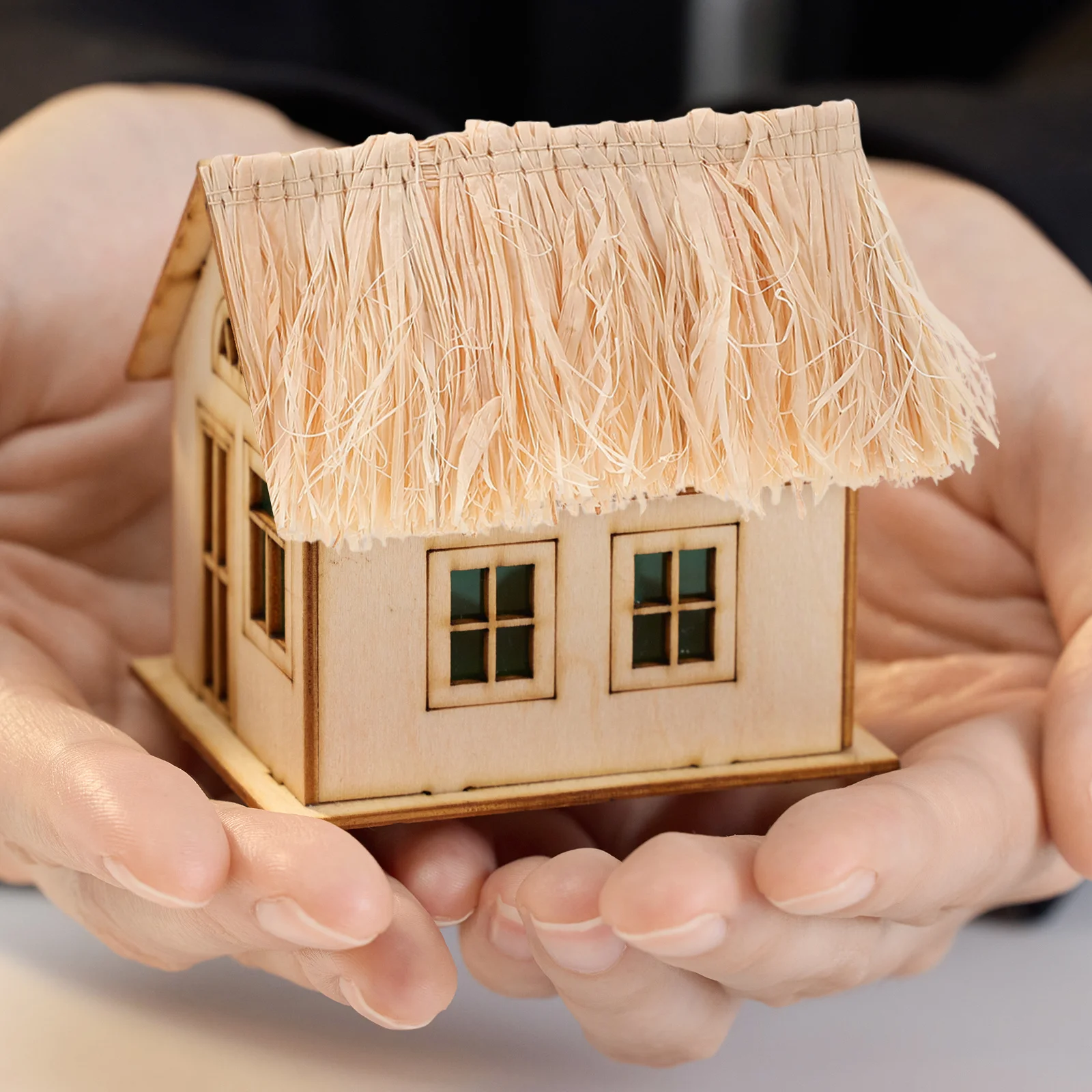 3 قطعة القش الاصطناعي محاكاة واقعية فو القش تسقيف مصغرة العشب القش لفة ل Diorama الحرفية حديقة موضوع بارك