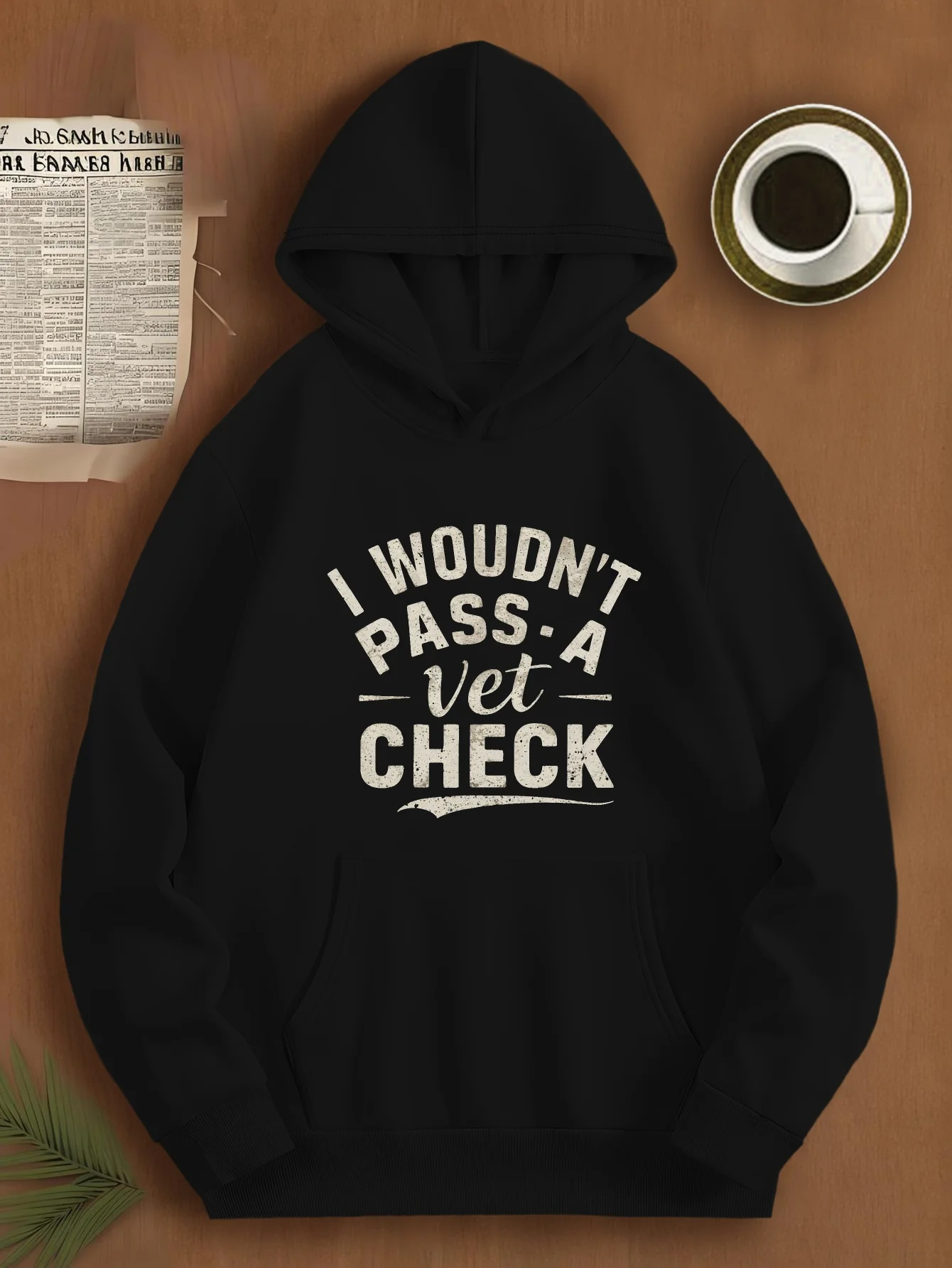

Men's Funny Veterinary Failure Hoodie - "i Won't Pass Vet Inspection" Text Print, Casual Round Neck Sweatshirt for Year-Round