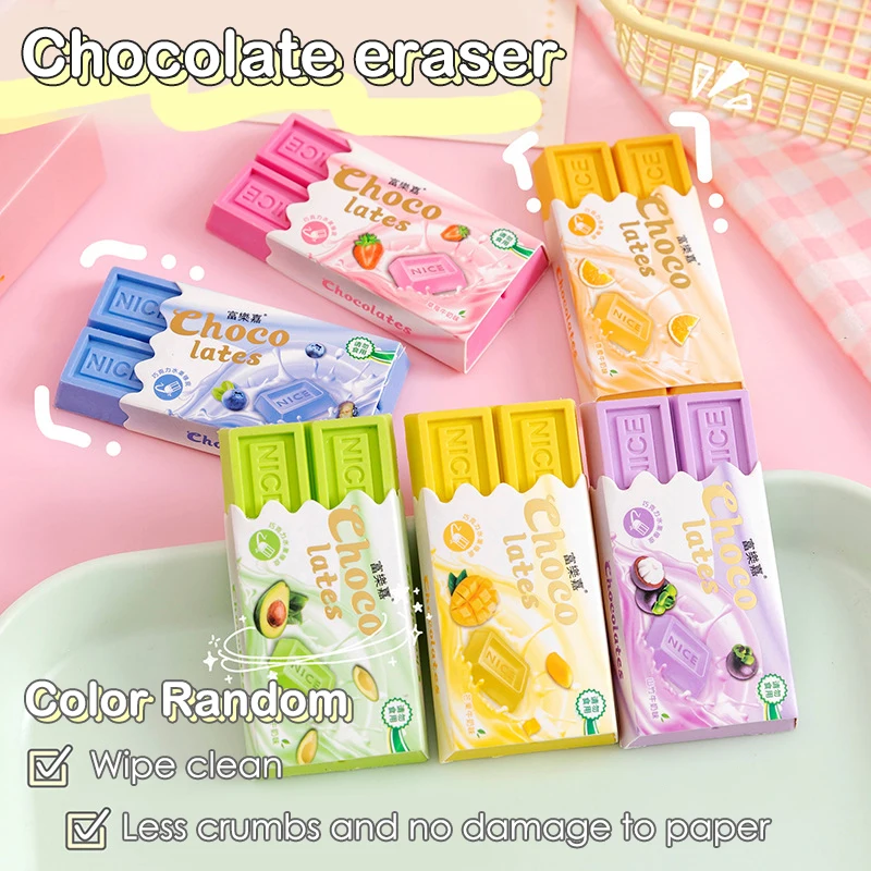 

Cartoon Chocolate Design Eraser Kawaii Large Eraser Student Painting Writing Pencil Eraser Stationery For School Office Supplies