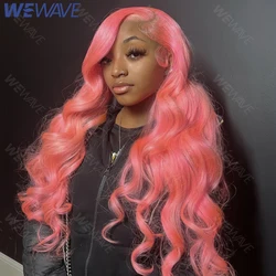 Loose Body Wave Light Pink Lace Front Wig Human Hair 13X6 Hd Lace Frontal 613 Colored Wig 13X4 Brazilian Pre Plucked Wig 36 Inch