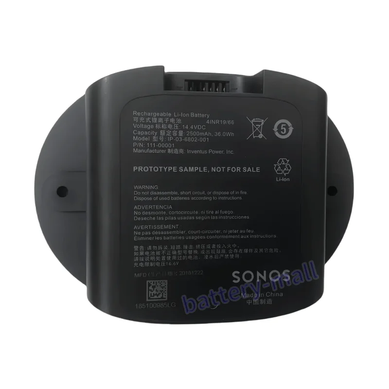 Brand new & original 2500mAh IP-03-6802-001 Battery Applicable SONOS Portable speaker 111-00001