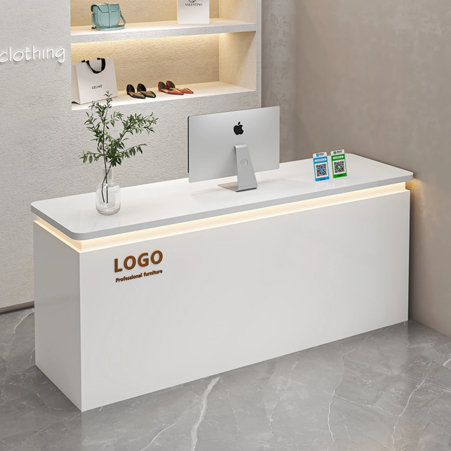 

Economic Beautician White Reception Desk Luxury Workshop Reception Desk Salon Business Mostrador De Tienda Modern Furniture