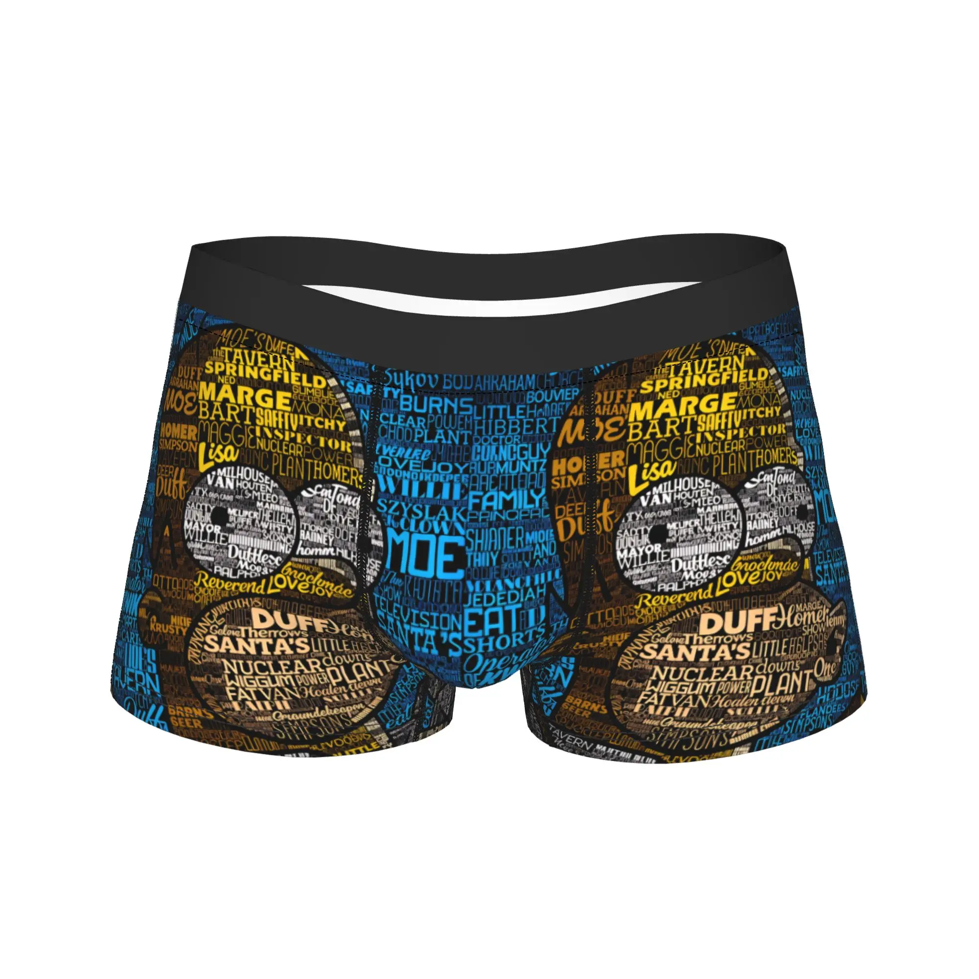 Funny S-Simpsons Typography Collage Art Shorts Briefs  Underwear Trenky Man Comfortable Boxer Shorts Custom Plus Size Panties