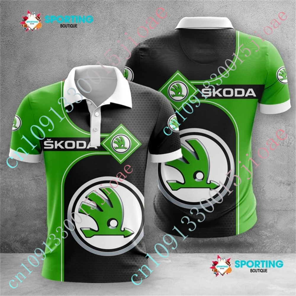 Skoda Clothing Anime Polo Shirts And Blouses Harajuku Golf Wear Unisex Short Sleeve Top Casual T Shirt For Men Custom Logo