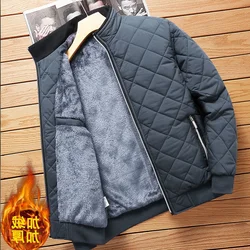 Winter Mens Fleece Jacket Stand Collar Thicken Parka New Warm Down Jackets Men 2023 Korean Business Leisure Coat Baseball Coats