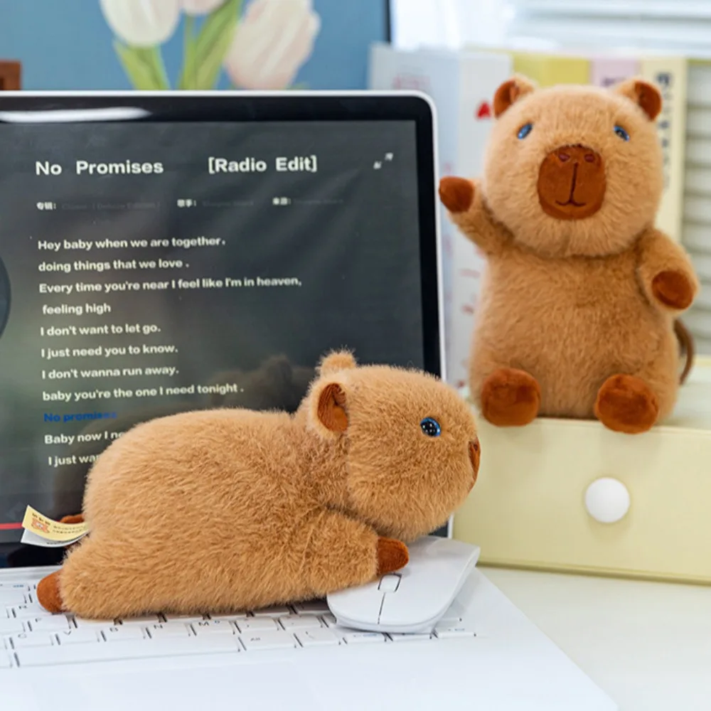 Stuffed Doll Plush Capybara Bag Pendant Funny PP Cotton Plush Capybara Key Ring Ornament Cute Cartoon Animal Keychain Couple