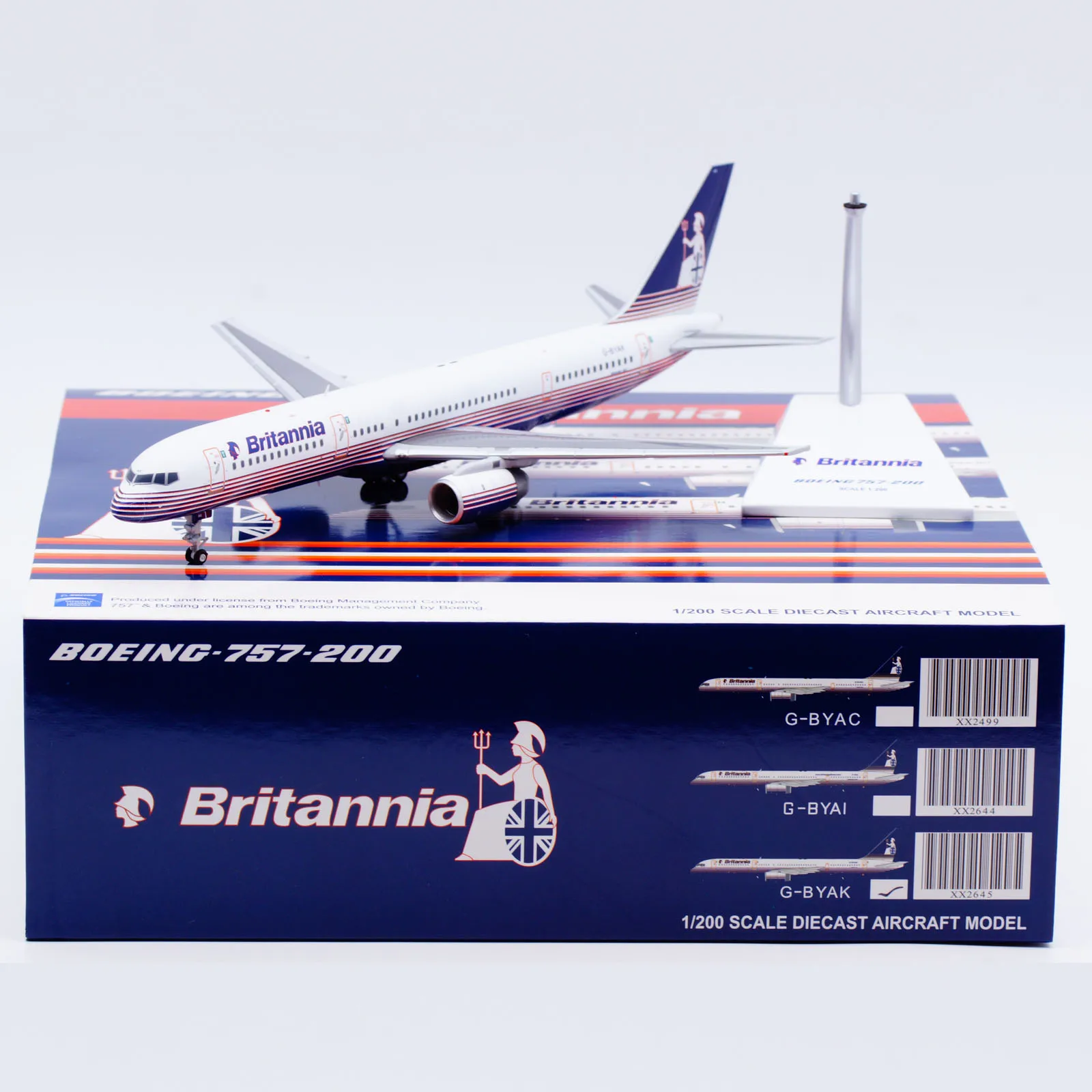 XX2645 Alloy Collectible Plane Gift JC Wings 1:200 Britannia Airways Boeing B757-200 Diecast Aircraft Jet Model G-BYAK