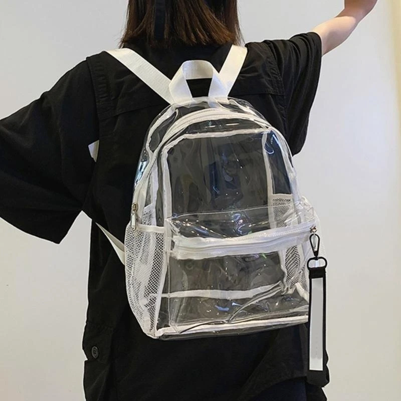 

Multipurpose Clear Jelly PVC Backpack with Side Pockets for Children and Adults