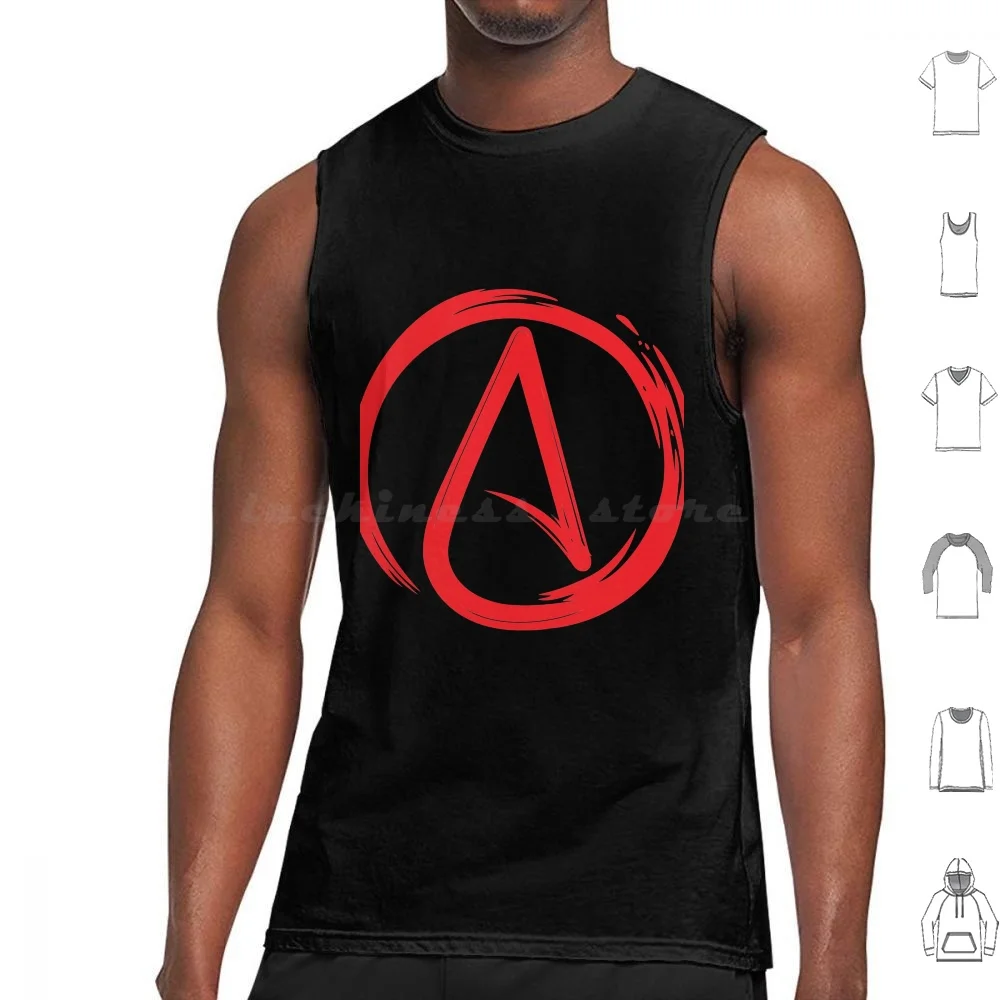 Atheist Symbol Antireligion Atheism Scarlet Letter Tank Tops Print Cotton Scarlet Letter Antireligion Evolve