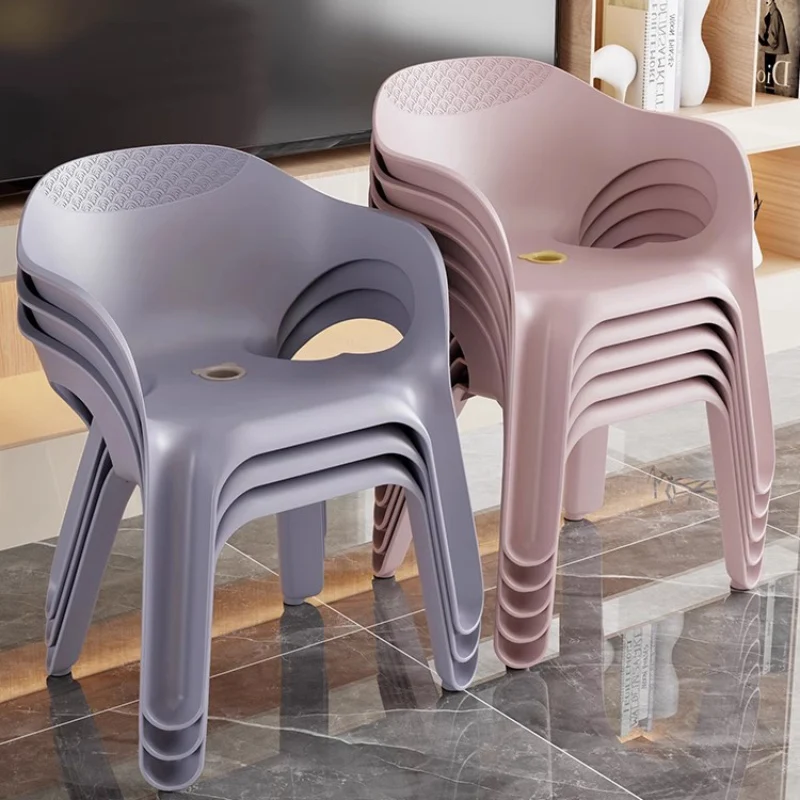 

Thick Plastic Stool for Household Use Children's Backrest Chair Living Room Coffee Table Low Stool for Changing Shoes Stackable