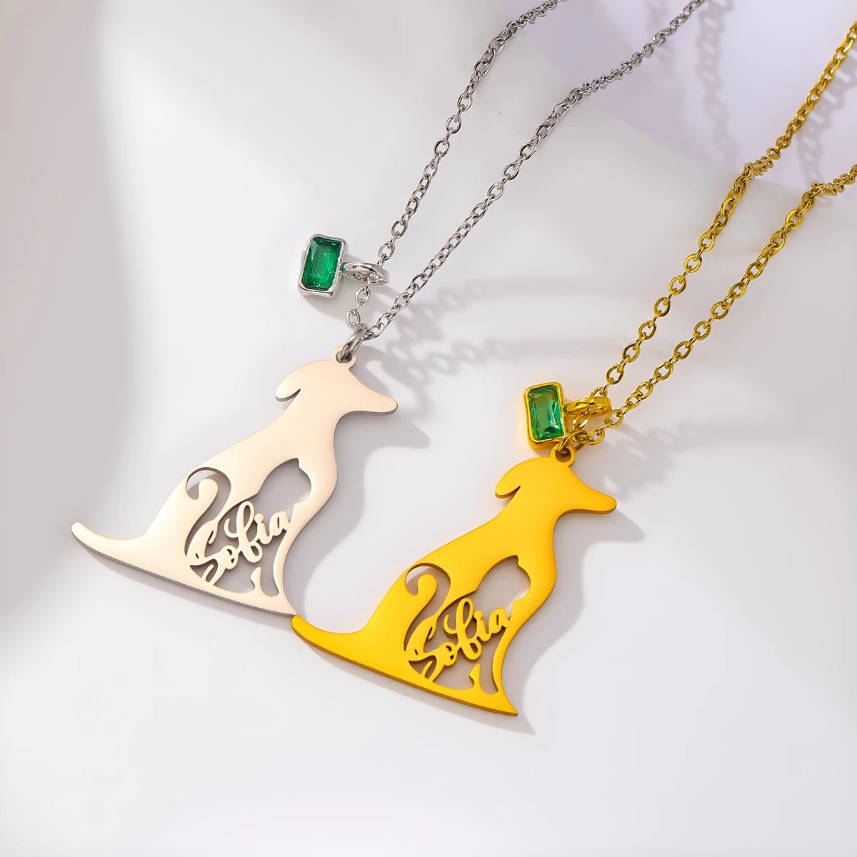 

Chandler Custom Name Cute Dog Cat Pendant Necklace Stainless Steel Cat Dog Animal Necklace Pet Enthusiast Jewelry Gift