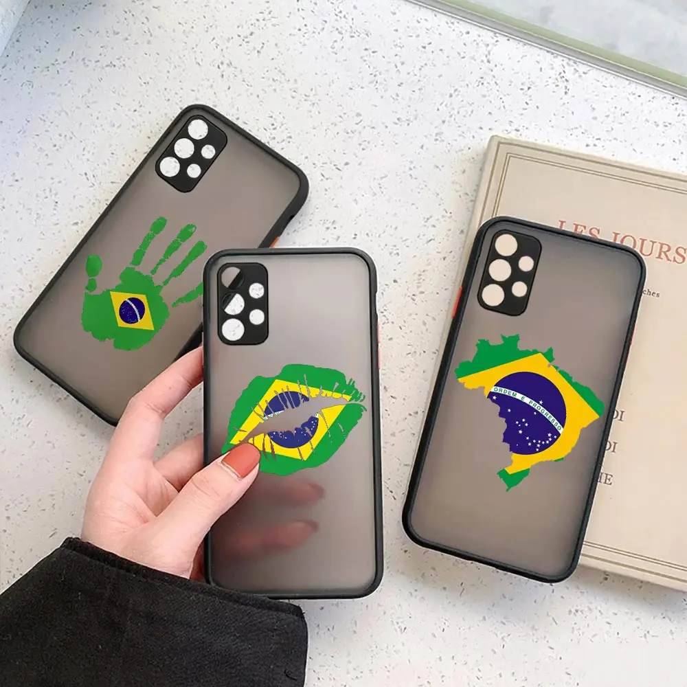 Brazil Brazilian Flags Emblem Case For Samsung Galaxy A73 A72 A71 A70 A53 A52 A51 A50 A42 A33 A32 A31 A30 A23 A22 A21S A14 Cover