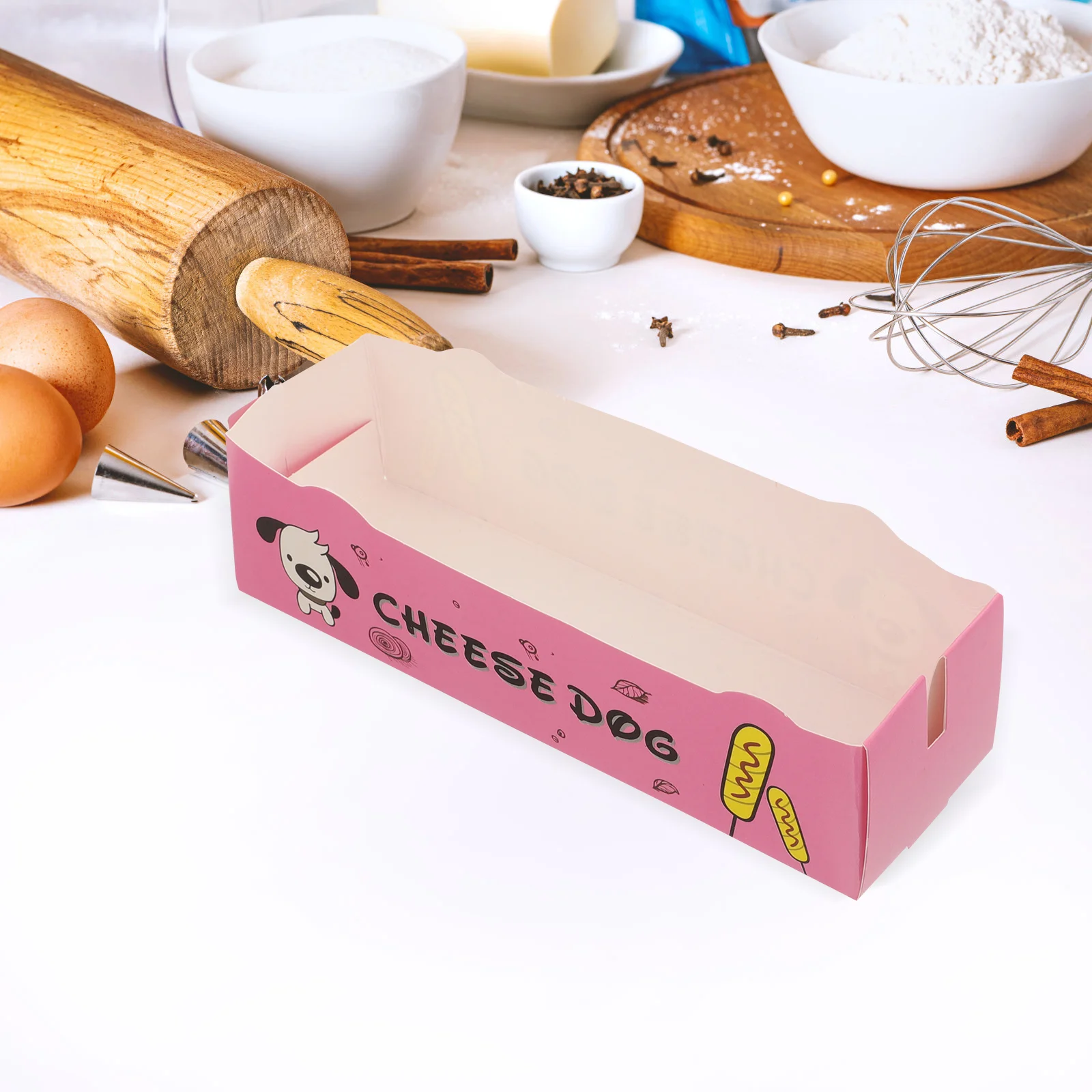 100 Pcs Hot Dog Box Paper Snack Container Sushi Wrapping Unilateral Tray Storage Food White Cardboard Wrappers Holder