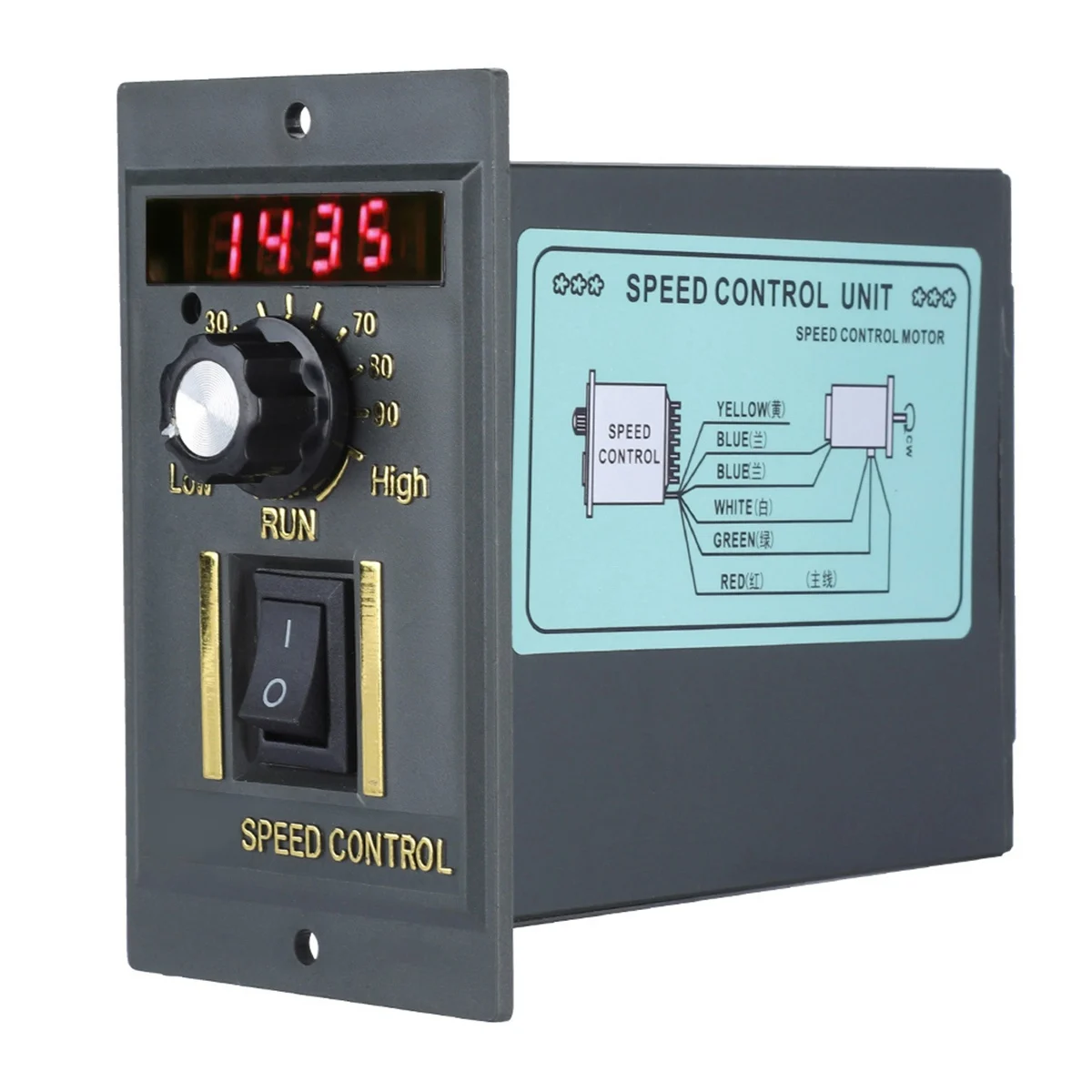 AC 220V 50Hz 15-400W Motor Speed Controller Digital Adjustable Stepless Motor Speed Controller 0-1450Rpm