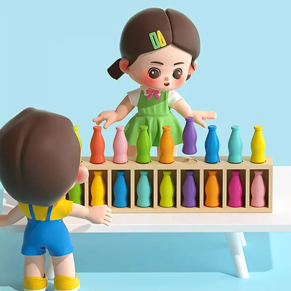 

Wood Memory Pairing Game Early Education Fine Motor Drink Color Sorting Cup Memory Training Learning