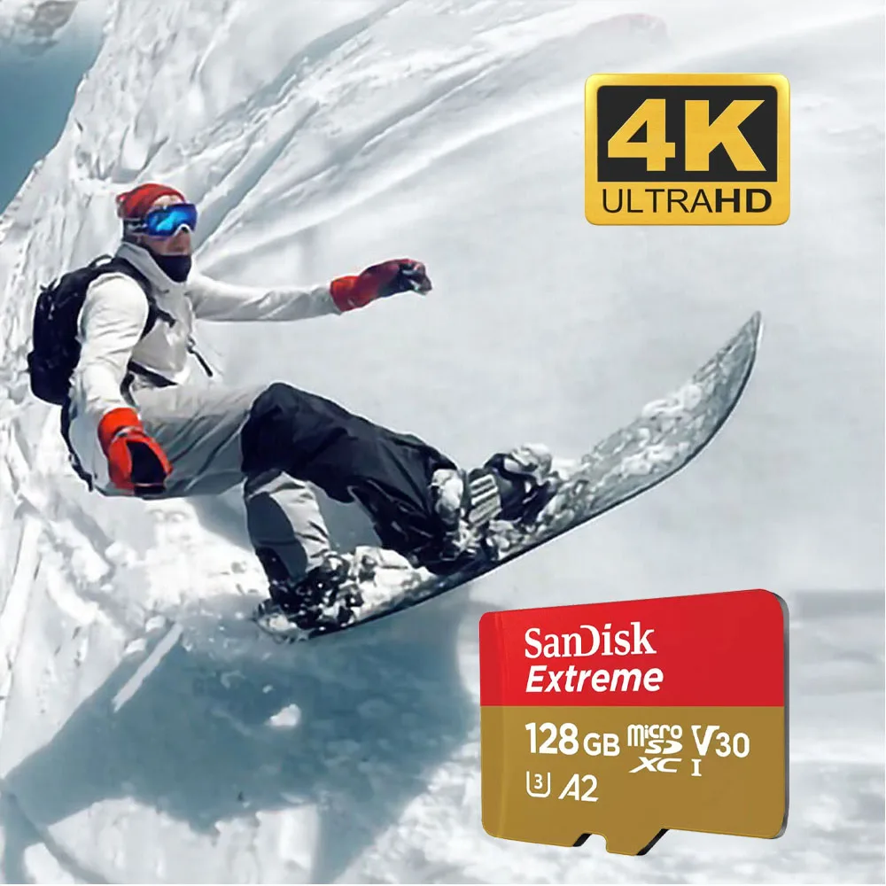 Карта памяти SanDisk Extreme microSD, 1 ТБ, 512 ГБ, 256 ГБ, A2, U3, USB, 4K, флеш-карта micro SD для камеры GoPro DJI drone