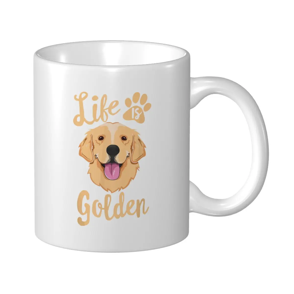 Mark Cup Mug Life Is Golden Retriever Dog Owner Gift Coffee Mugs Tea Milk Water Cup Travel Mugs For Office Home