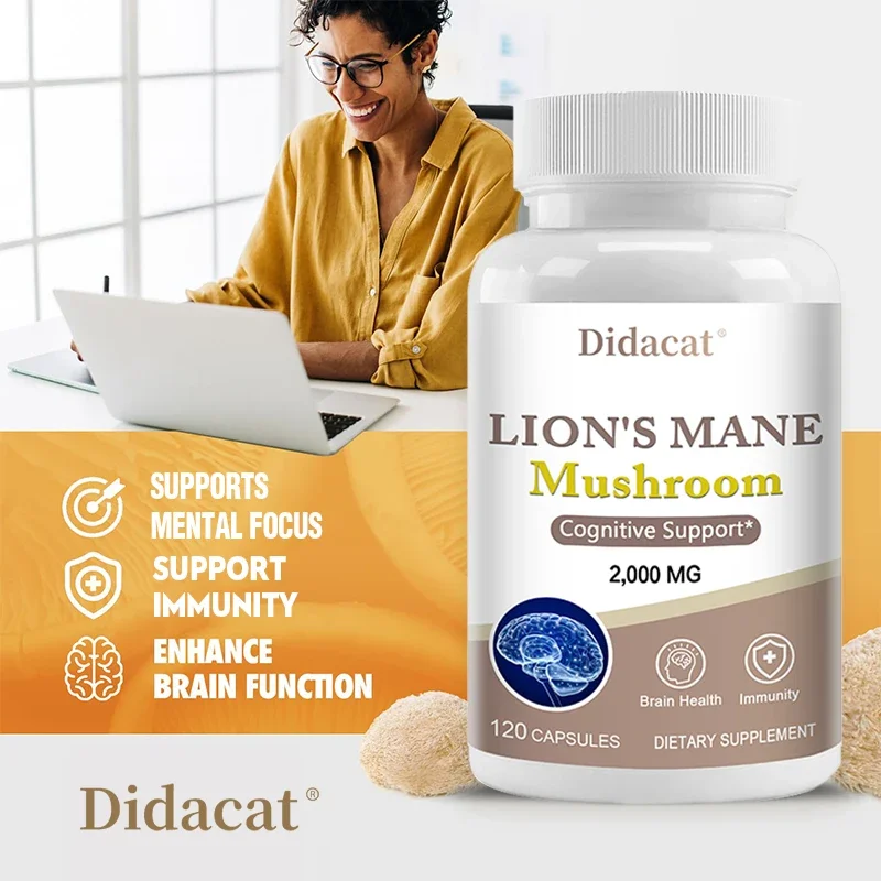 Lion\'s Mane Capsules, Mental Clarity, Focus & Memory, Mushroom Supplement, Original Flavor