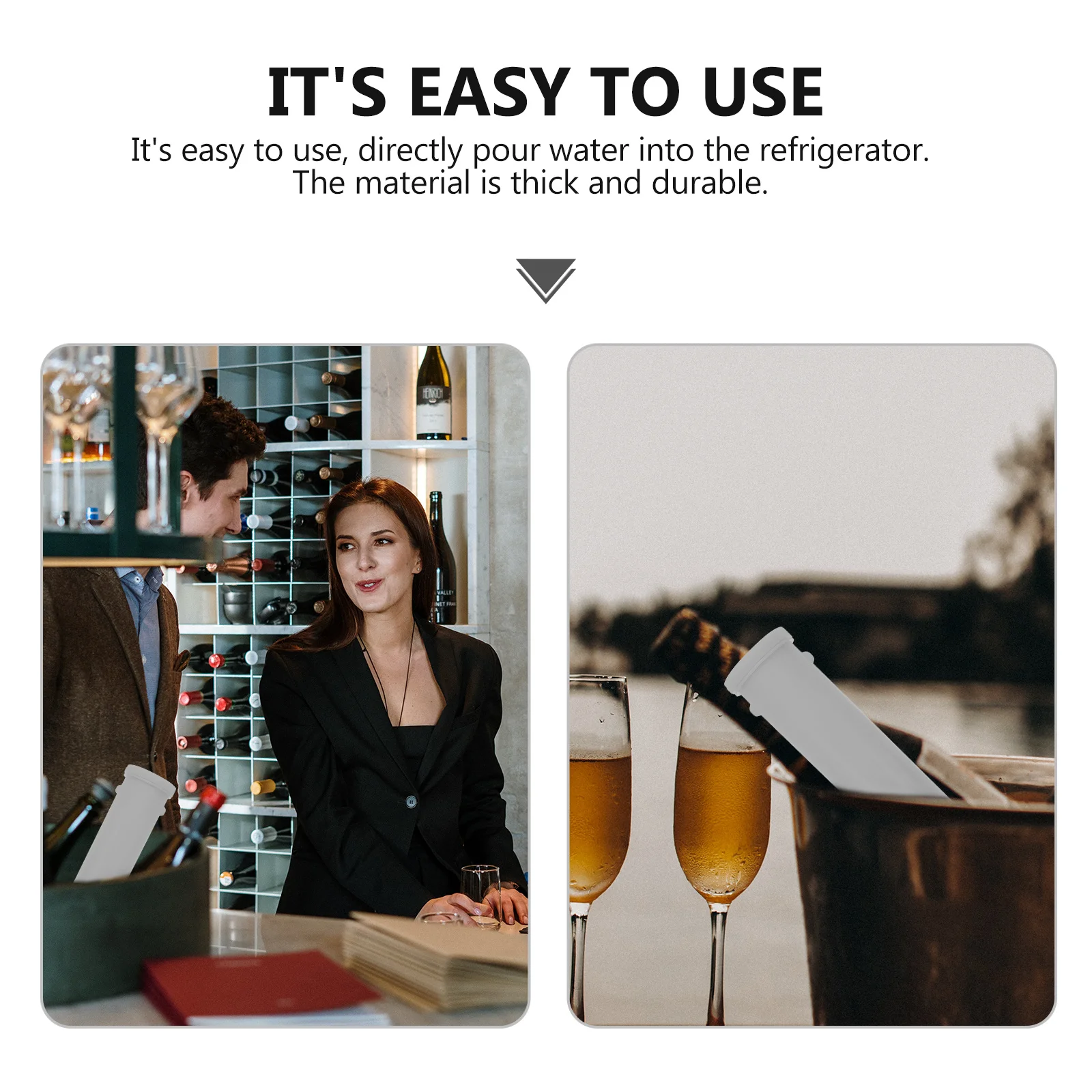 

1pc Column Box Thick Bar Wine Mixing Ice Storage Container Cover Sealing Cooling For Wine Cannon Reusable Easy Clean