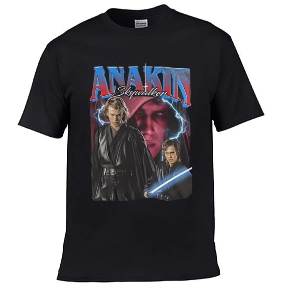 Anakin Skywalker Shirt Actress Television Series Vintage Design Bootleg Gift Fans Movie Characters Tshirt Classic Graphic Tee SG